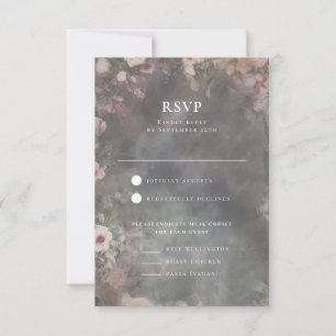 Mörk Moody romsk Blommigt - bröllopsmottagning OSA Kort