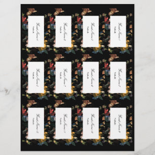 Mörk Moody romsk Blommigt DIY Placera kort