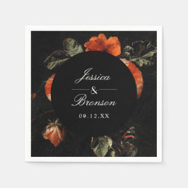 Mörk Moody romsk Blommigt Nederländska Painterly B Pappersservett