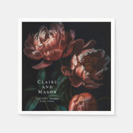 Mörk Moody romska gotiska blommor Bröllop Pappersservett