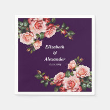 Mörk moody rosa och röd ros lila bröllop