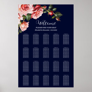 Mörk moody rosa röd ros bröllop poster