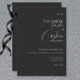 Mörk Moody Victorian Måne & Sol Bröllop Inbjudningar