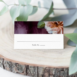 Mörk + Moody visitkort för rustik Blommigt Bröllop Placeringskort