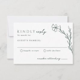 Mörk Moss Emerald Grönt Modern Stenciled Botanical OSA Kort