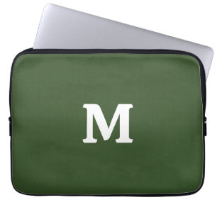 Mörk Moss Grönt Solid Färg Laptop Fodral