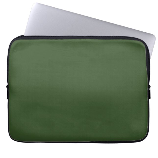 Mörk Moss Grönt Solid Färg Laptop Fodral (Framsidan)