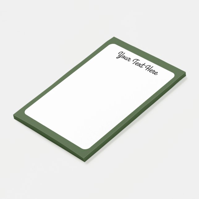 Mörk Moss Grönt Solid Färg Post-it Block (Vinklad)