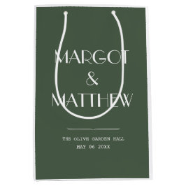 Mörk Mossgrön Minimalistisk Skandi Bröllop