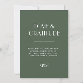 Mörk Mossgrön Minimalistisk Skandi Bröllop Tack
