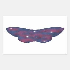Mörk Moth Starscape-etikett Rektangulärt Klistermärke