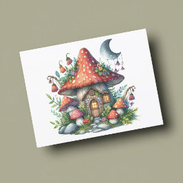Mörk Mushroom Cottagewitch Folklore Whimsical Vykort