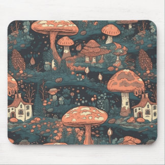 Mörk Mushroom Forest Village Mouse Pad Musmatta