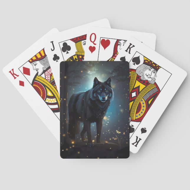 Mörk Mysterious Black Varg Casinokort (Baksidan)