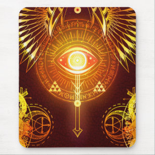 Mörk Mystical Arcane Öga av Eternity Red Musmatta