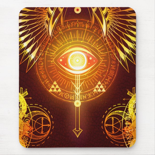 Mörk Mystical Arcane Öga av Eternity Red Musmatta (Framsidan)