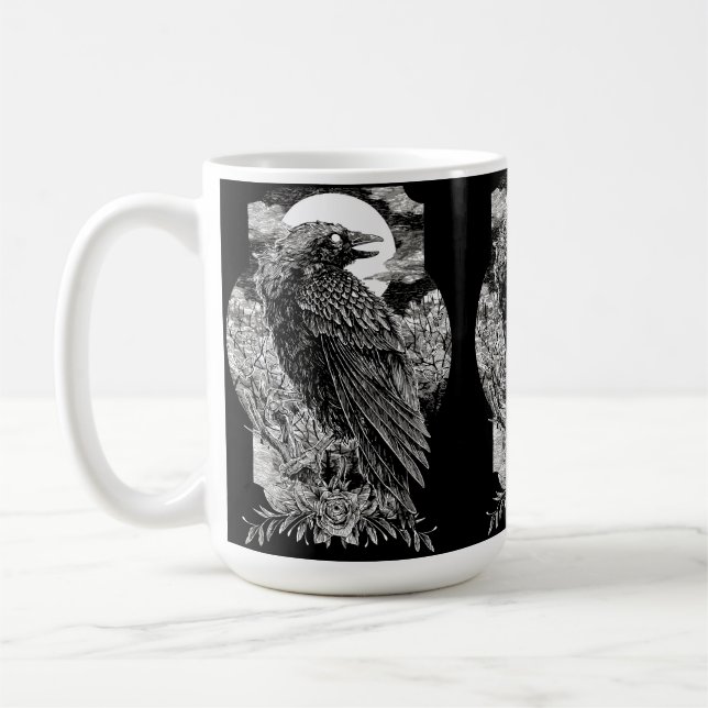 Mörk Mystical Raven Kaffemugg (Vänster)