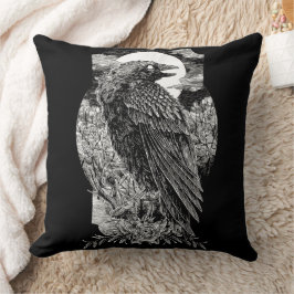 Mörk Mystical Raven Kudde