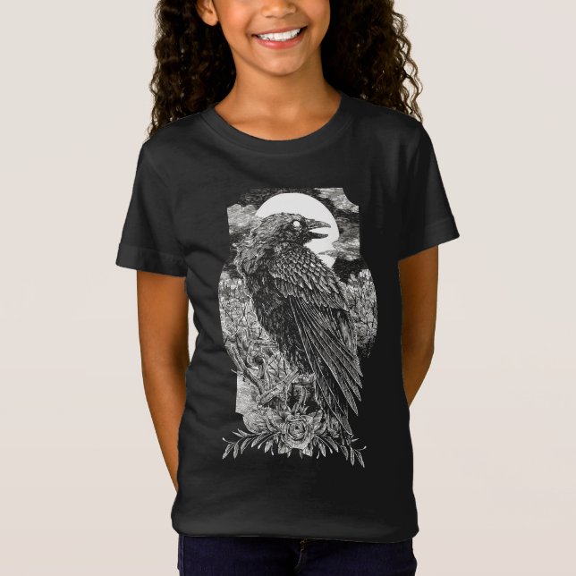 Mörk Mystical Raven T Shirt (Framsida)