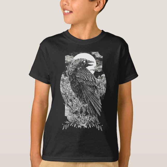 Mörk Mystical Raven T Shirt (Framsida)