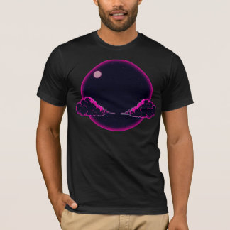 Mörk natt Estetiska Rosa Moln Måne Design T Shirt