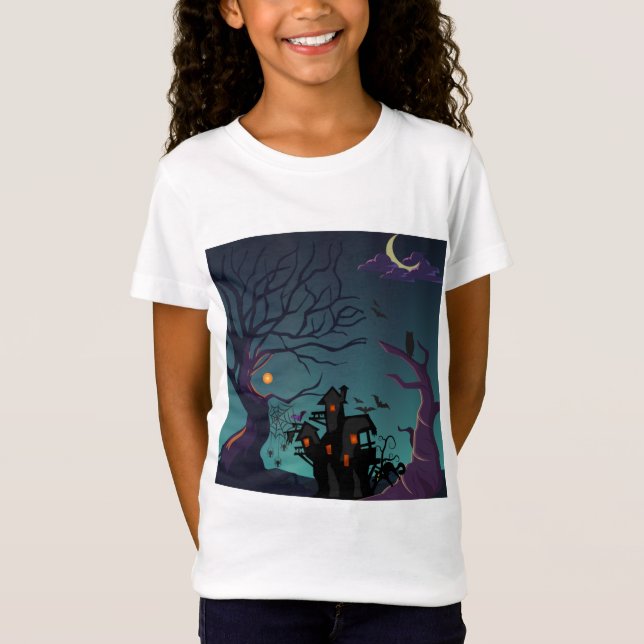 Mörk natt | Halloween | Avledat hus T Shirt (Framsida)