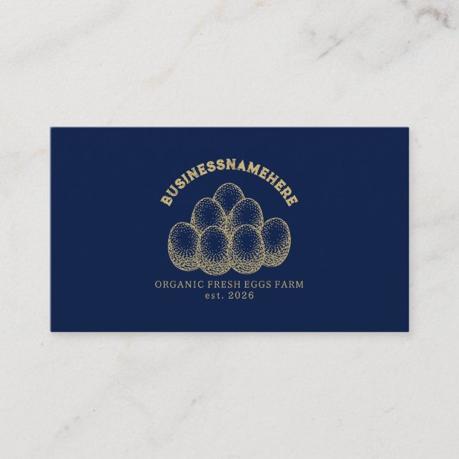Mörk Navy Kycklingägg QR-kod Visitkort (Framsida)