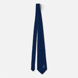 Mörk Navy Stripe Anpassningsbar Initialer Lawyer D Slips