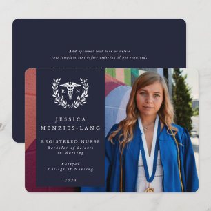 Mörk Navy + White Laurel WAN Beskyddat sjuksköters Meddelande