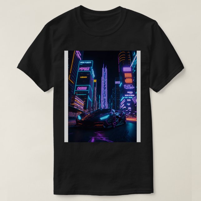 Mörk Neon City Sports 14 T Shirt (Design framsida)