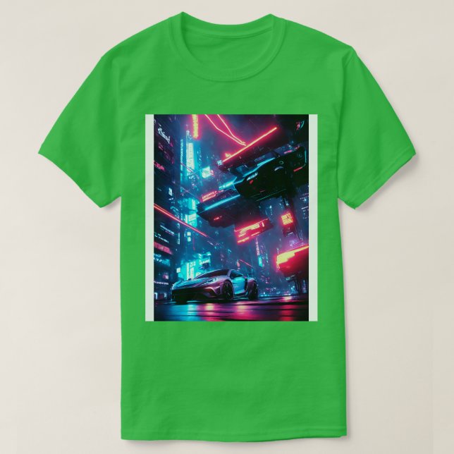 Mörk Neon City Sports 28 T Shirt (Design framsida)