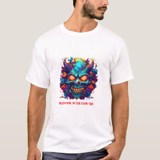 "Mörk Neon Dödskalle – Halloween-design T Shirt