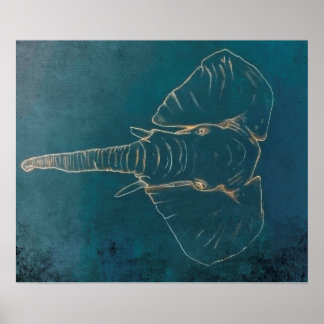 Mörk Neon Elephant Poster