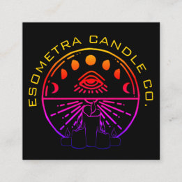 Mörk Neon Esoteric Artisan Candle Company Fyrkantigt Visitkort