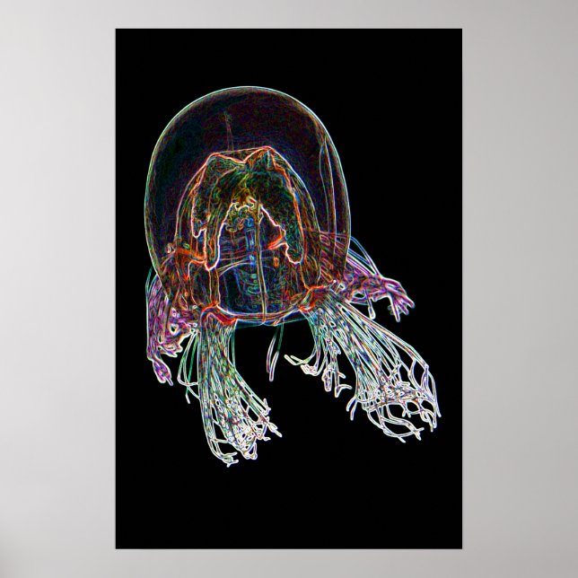 Mörk Neon Manetaffisch Poster (Framsidan)