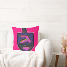 Mörk neon rainbow Hanukkah dreidel