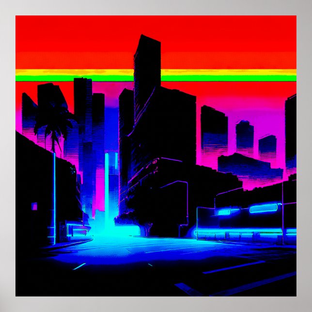 Mörk Neonstad 502 Retro Poster (Framsidan)