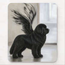 Mörk Newfoundlandshund Minnesängel