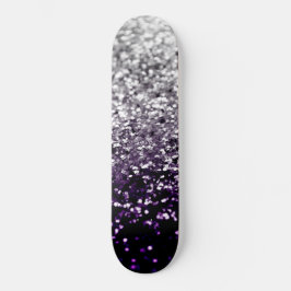 Mörk Night Lila Black Silver Glitter #1 Mini Skateboard Bräda 18,5 Cm