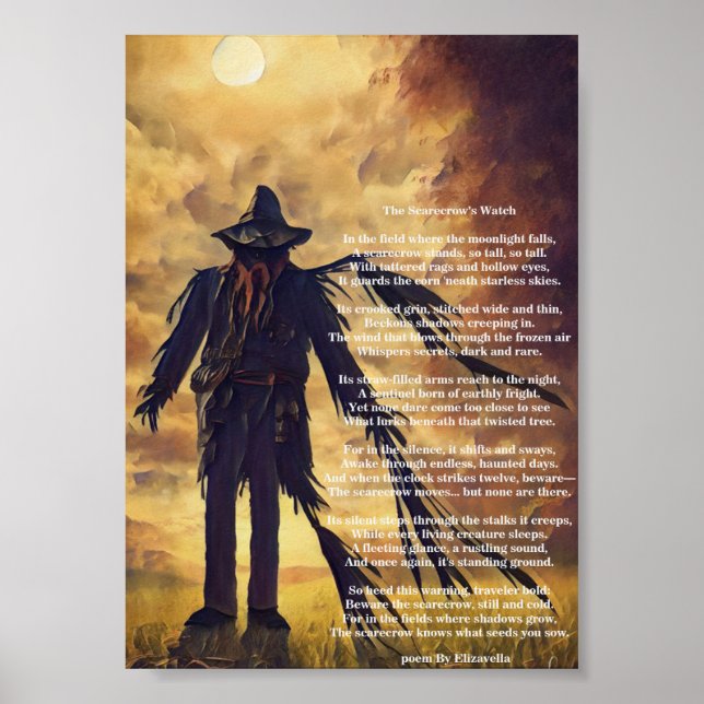 Mörk och dikt av Creepy-Fågelskrämma Poster (Framsidan)