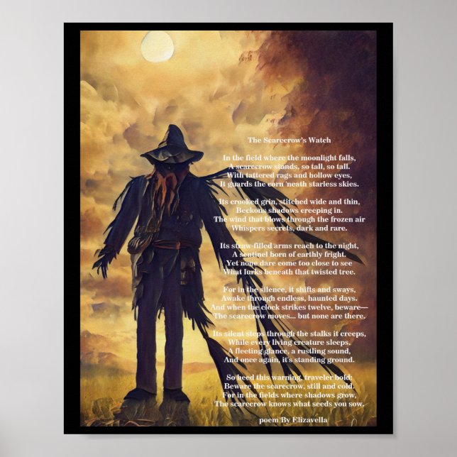 Mörk och dikt av Creepy-Fågelskrämma Poster (Framsidan)