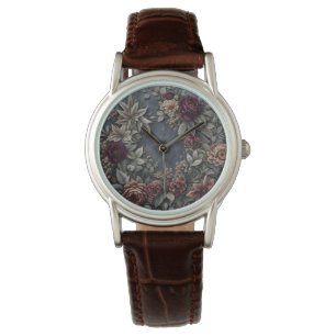 Mörk och dyster blomster armbandsur