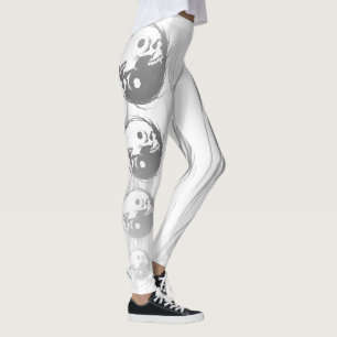 Mörk och Gothic Misty Yin Yang Vampire Skull Leggings