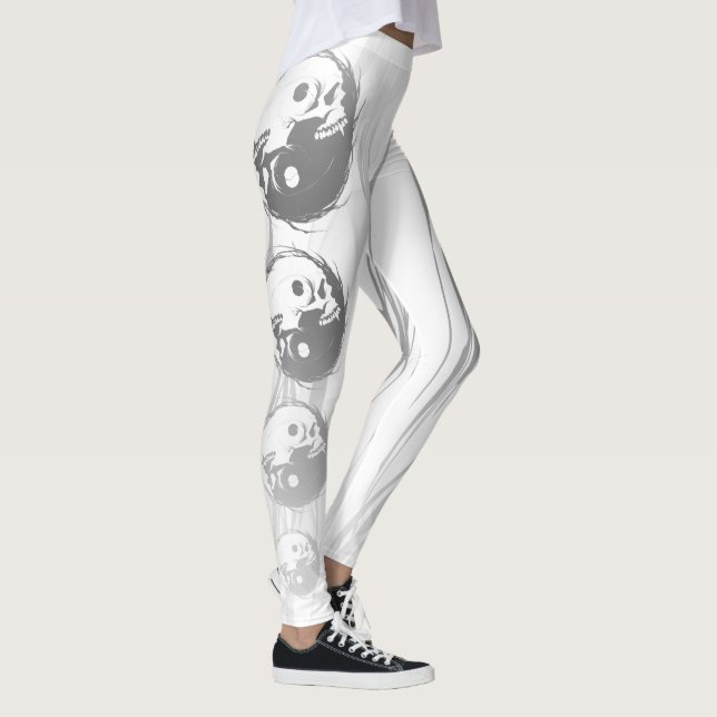 Mörk och Gothic Misty Yin Yang Vampire Skull Leggings (Höger)