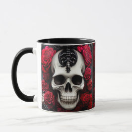 Mörk och gotiic Skull och Ro Murial Mugg