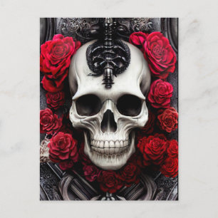 Mörk och gotiic Skull och Ro Murial Vykort