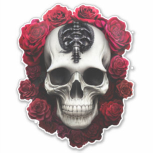 Mörk och gotiic Skull och Ro Vinyl Sticker Klistermärken
