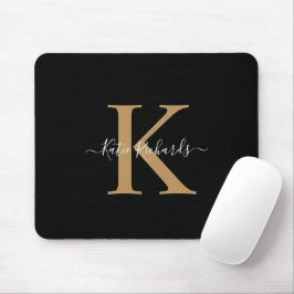 Mörk och Guld Monogram musknapp Musmatta