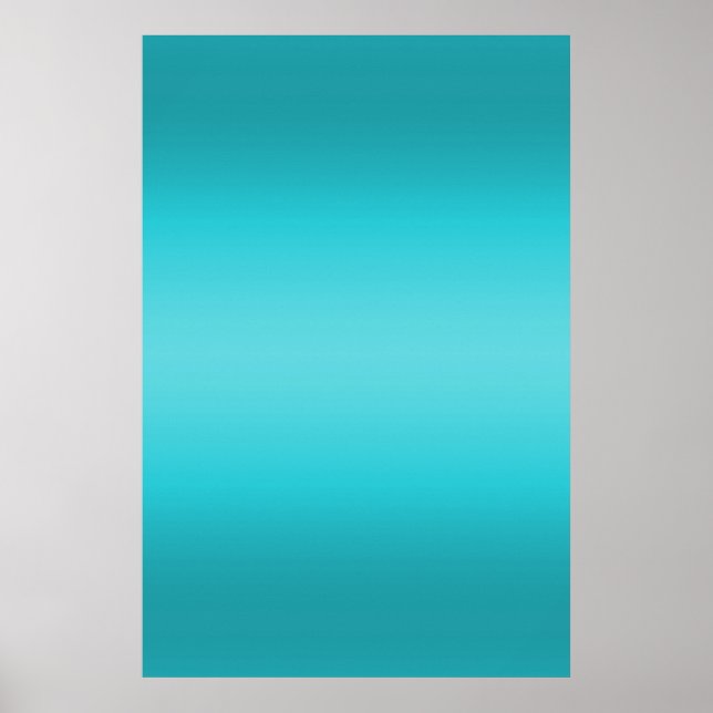 Mörk och lätt Aqua Blue Gradient - Turkos Poster (Framsidan)