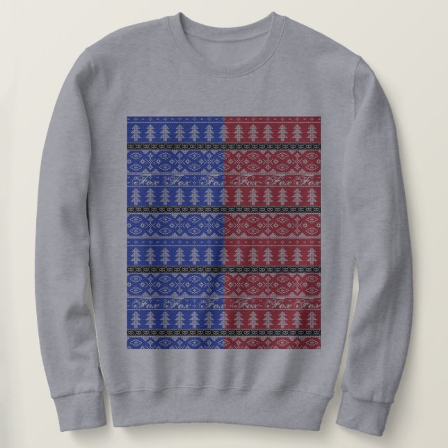 Mörk och lätt drickbart julfox lång ärmad tröja (Design framsida)